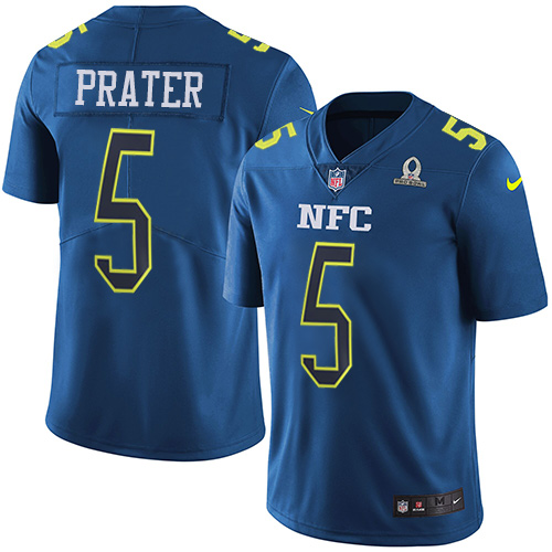 Nike Lions #5 Matt Prater Navy Men's Stitched NFL Limited NFC Pro Bowl Jersey